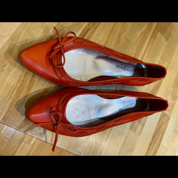 LE CHATEAU soft leather orange flat - Picture 3 of 6
